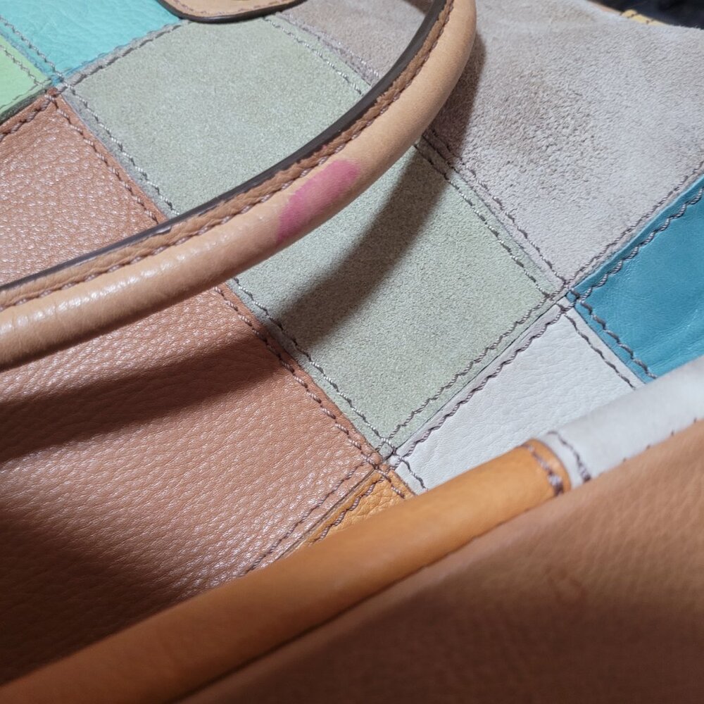 Fossil Patchwork Full Leather/ Suede Shoulder Bag - image 4